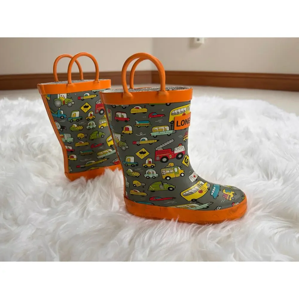 Lone Cone Toddler Rain Boots Car Print